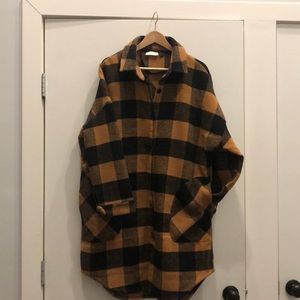 Cloth brand plaid button up coat